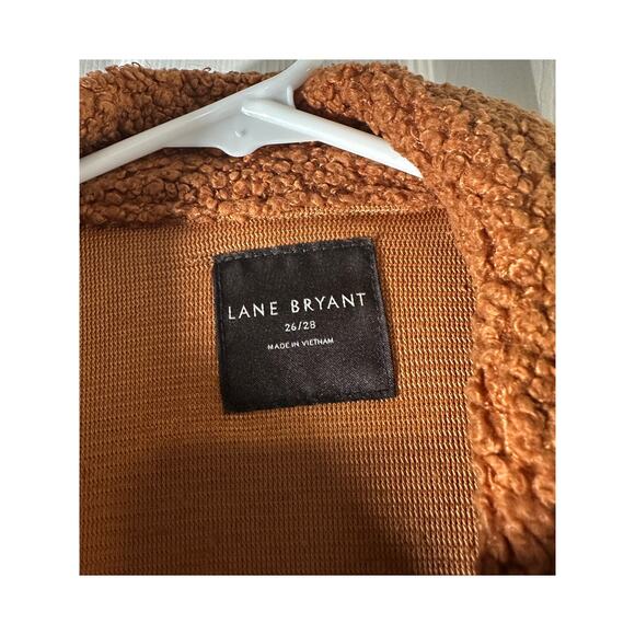 Lane Bryant Cropped Teddy Coat • Argan Oil • Size 4X - Picture 8 of 9
